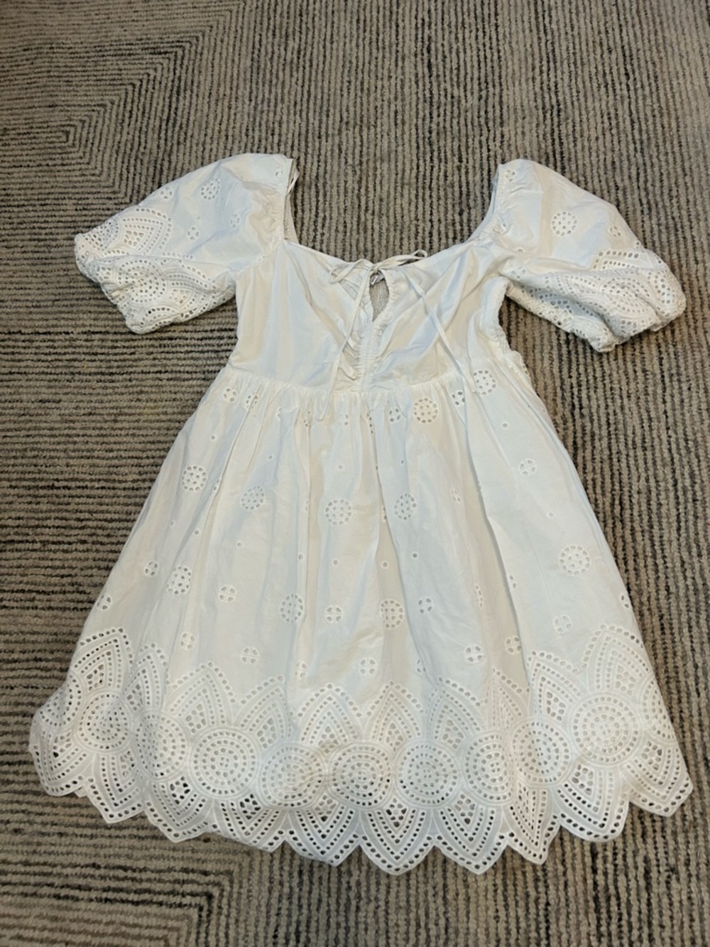 Lucy Paris White Eyelet Cotton Mini Dress